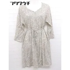 ◇　◎ JOURNAL STANDARD 花柄　プリント　 長袖 膝丈 ワンピース サイズS ベージュ　ホワイト レディース  【中古】 【1108100012400】