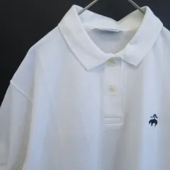 USA製 ブルックスブラザーズ BrooksBrothers ポロシャツ ロゴ 刺繍 ホワイト系 899847