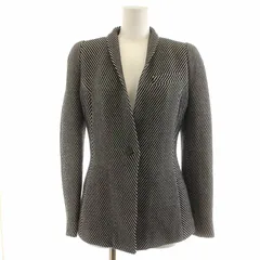 ジョルジオアルマーニ GIORGIO ARMANI ジャケット ストライプ ボーダー 38 M 黒 ブラック 白 ホワイト /AQ ■GY04のサムネイル