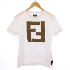 フェンディ FENDI Tシャツ 半袖 クルーネック ロゴ 切替 S 白 ホワイト /BBのサムネイル
