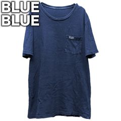BLUEBLUE × フルーツオブザルーム インディゴ染めTシャツ 半袖 クルーネック Lサイズ 聖林公司 HRM ブルーブルー カットソー