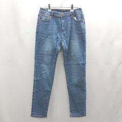 ◇ Θ◎●未使用● Newlyme ニューリーミー ステッチ デニムパンツ サイズ3L ブルー系 レディース E  【1502030011418】