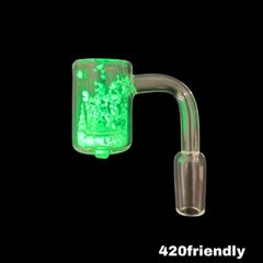 420friendly  4mm 厚クォーツ "暗闇で光るバンガー"   (接続部14mm オス)