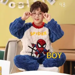 パジャマ スパイダー柄  男の子 子ども ルームウェア 上下セット 秋冬寝巻き ふわもこ 超保温 裏起毛 厚手 ふんわり 肌触り スウェット キャラクター ハロウィン コスプレ ハロウィン クリスマスプレゼント spiderman10675