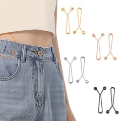 新品 ウエスト調整 ジーンズボタン 縮める ウエストバックル ウエスト クリップ 調整クリップ 調整クリップ ウエストクリップ ウエストクリップ ピン ブローチピン Y字型 ジーンズ、 合金製 ウエスト 縫い目ない 詰める ウエスト調整ボタン