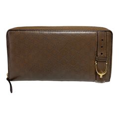 美品✨グッチ 長財布 ニース ラウンドファスナー マイクロシマ ブラウン 美品】GUCCI グッチ 長財布 マイクロシマ ラウンドファスナー GG