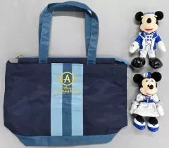 【中古】雑貨 ミッキーマウス＆ミニーマウス ディズニーホテル・エクスクルーシブ ぬいぐるみバッジ付きトートバッグ 「ディズニー」 ディズニーアンバサダーホテル宿泊者限定