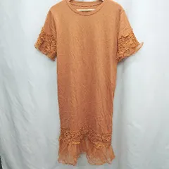 ◇ Θ cawaii 柄あり 半袖 膝下丈 ワンピース サイズ表記なし オレンジ系 レディース E  【1505130006292】