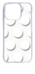 【新品未使用】iPhone15 Pro アイフォン15プロ クリア ハードケース ドット柄 水玉 (ホワイト) スマホケース カバー cl-ip15pro-dotbig-09