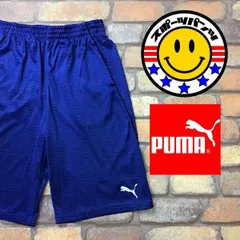 SP1-376★USA買付品★少し訳あり 格安★海外正規品★【puma プーマ】総柄 ハーフパンツ【ユース XL 160-170/メンズ S】子供 キッズ スポ少 部活 US古着 ネイビー