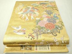 平和屋着物○上質な小紋 紬地 手書き 蔦の葉文 金彩 正絹 逸品  