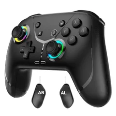【新着商品】コントローラー マクロ機能 背面ボタン付き コントローラー 9色RGBライト Bluetooth スイッチ 無線接続 プロコン スリープ解除 TURBO連射機能 長時間連続使用 ジャイロセンサー搭載 Switch 4階段HD振動 日本語取扱説明書付