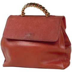 【在庫一掃】 ロエベ LOEWE ベラスケス ハンドバッグ 2WAY ショルダーバッグ オレンジ ハンドバッグ レザー レッド レディース 【中古】
