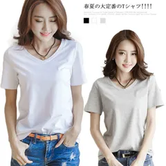 半袖 Tシャツ レディース トップス 無地 カットソー Vネック 鉄板インナー きれいめ シンプル 薄手 裾ギャザー コットン 白Tシャツ 大きいサイズ オーバーサイズ ビッグシルエット aeR8569