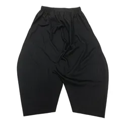 入手困難✨ イッセイミヤケ サルエルパンツ 切りデザイン コットン素材 黒色 入手困難✨ イッセイミヤケ サルエルパンツ 切りデザイン コットン素材