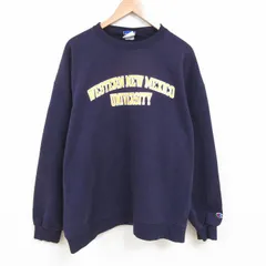 XL/古着 チャンピオン 長袖 スウェット メンズ 00s ウエスタンニューメキシコ 大学 大きいサイズ クルーネック 紺 ネイビー 25apr28 中古 