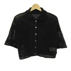 ローリーズファーム 半袖シャツ トップス シアーシャツ メッシュ 未使用品 レディース Fサイズ ブラック LOWRYS FARM