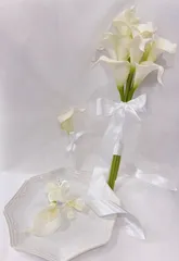 カラーブーケ　髪飾り　ブートニア　3点セット