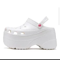 厚底クロックス風 サンダル 24.5 白、黒、ピンク