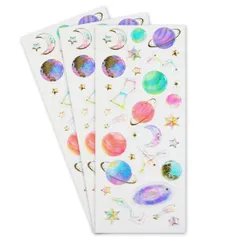 ご褒美シール 3D 宇宙 立体 デコレーション 半透明 3シート入り  3D-010