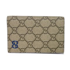 GUCCI グッチ ダブルG ロング カードホルダー 現行 ブルー バイカラー 二つ折り パスケース 名刺入れ 未使用 GGスプリーム ベージュ カードケース 768249 FACQC 9751