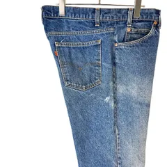 90sUSA製Levi'sリーバイス517デニムパンツウォッシュドデニムブーツカットオレンジタブセンタープレス青ブルーvintageヴィンテージ40531