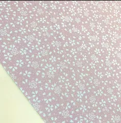 【和柄両面プリント】 桜/鮫小紋 紫/水色 ポリエステルちりめん生地 50cm巾×5m