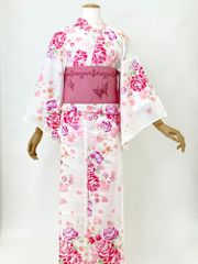 【新品】浴衣・帯セット(フリーサイズ) 113-0058