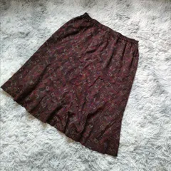 【レア！】ひざ丈スカート【F】昭和レトロ  個性的  おしゃれ  レディース  茶系  ブラウン【送料無料】