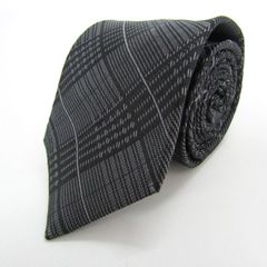 メイル&コー ブランド ネクタイ チェック柄 格子柄 シルク PO メンズ グレー MALE & Co 【中古】