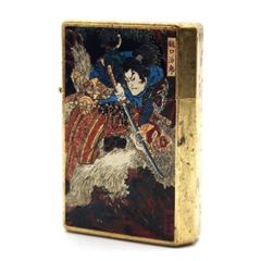 s*様 綺麗色の金色仕上げ キンッ音九尾の狐ローラー式 ガスライター 