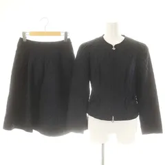 エムズグレイシー M'S GRACY カメリア刺繍キルティングセットアップ ジャケット フレアスカート ひざ丈 38 紺 ネイビー /KO ■OSのサムネイル