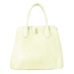 フルラ FURLA トートバッグ ハンドバッグ レザー クロコ型押し ロゴ 南京錠 ベージュ /CK15 ■GY13