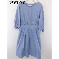 ◇ Simplicite シンプリシテェ 七分袖 膝下丈 ワンピース ブルー レディース  【中古】 【1111230025486】