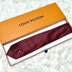 ルイヴィトン Louis Vuitton ネクタイ シルク100% ボルドー ワインレッド ドット