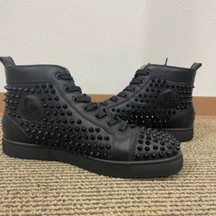 ◎ Christian Louboutin クリスチャンルブタン ハイカット スタッズ スニーカー カーフレザー ブラック 黒 サイズ41 1/2 26cm