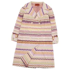 美品 ミッソーニ MISSONI ニット コート ダブルブレスト 総柄 レーヨンのサムネイル