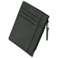 [Four leaf] 【コンパクト×収納力】 薄型 財布 小銭入れ付き カードケース フラグメントケース ミニ財布 ウォレット 小さい財布 コンパクト 薄い 本革 牛革 牛本革 カード ６枚収納 (ダークグリーン) [ダークグリーン]