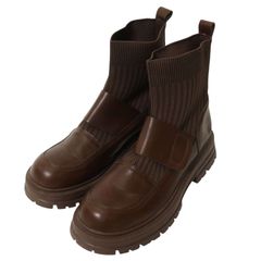 美品★ レディースブランド 通年 ニット ショート ソックス ブーツ Sz.43　レディース
