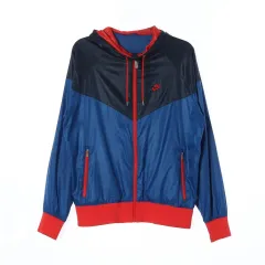 XL Nike(ナイキ） 青 レッド バイカラー ウインドブレーカー フード ジップアップ ブルゾン