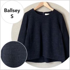 【美品♪】ボールジィ　ジャガードボーダーブラウス　ダークネイビー