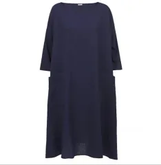 APUNTOB ウールリネンワンピース ベージュ×ブラック 1 apuntob(アプントビー) Wool DressウールドレスワンピースP1198