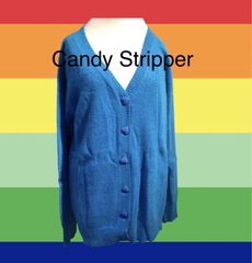 N1055. Candy Stripperモヘアニットカーディガン・ブルーM / キャンディストリッパー
