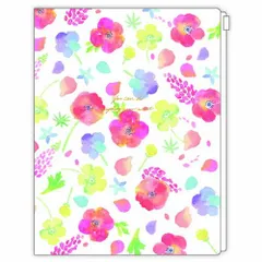 (まとめ）#クローズピン クリアファイル ｎａｍｉｎａｍｉジッパー付６ポケットクリアファイル  アネモネとルピナス CF14417 【×15セット】