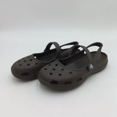 crocs クロックス メリージェーン サンダル ダークブラウン レディース W6 F-5-5