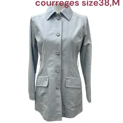 ◇ほぼ未使用　クレージュ　courreges　ジャケット　スプリングコート　水色　コットン混　38、M レディース　S5S703