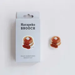 はらぺこブローチキット　ホットケーキ　ビーズ刺しゅうのブローチ作成キット　工作用　胸元にちょうど良いサイズ　手作り　ハンドメイド　アクセサリー　日本製