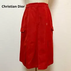 Christian Dior クリスチャンディオール 赤 スカート ウール混
