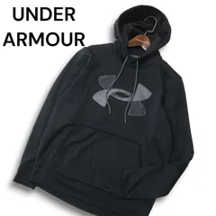 UNDER ARMOUR アンダーアーマー 秋冬 COLDGEAR 裏起毛★ パーカー プルオーバー スウェット Sz.M メンズ 黒 トレーニング