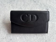Christian Dior  CD型押し キーコインケース ブラック